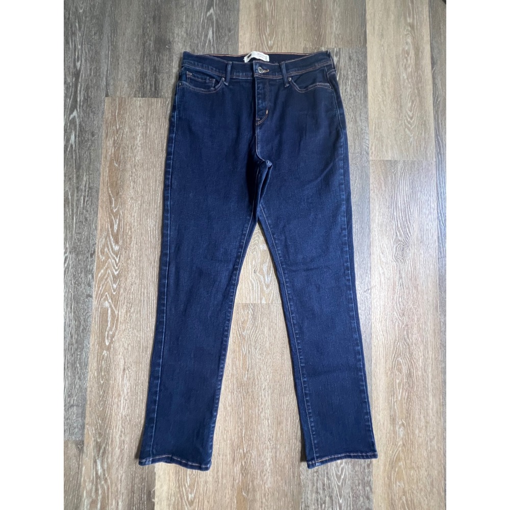 Levi's 512 Perfectly Slimming Skinny Leg Jeans Womens 12M Dark Wash Excellent